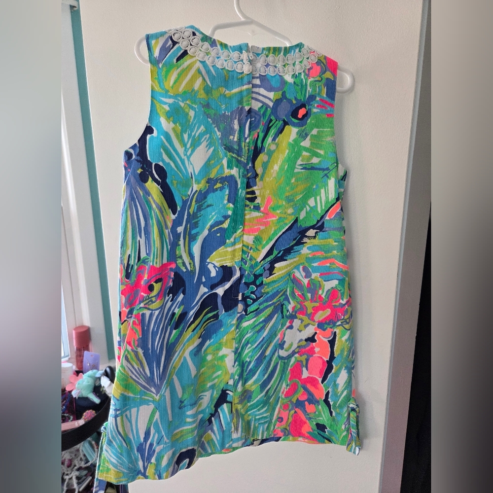 Lilly Pulitzer Multicolor Shift Dress with White Trim - Picture 4 of 4
